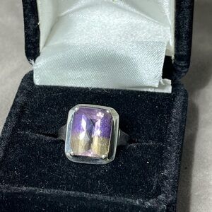 India Natural AMETRINE Solitaire Ladies Ring Size 6